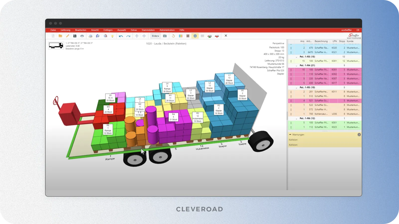 Axle weight balancing load plan software functionality