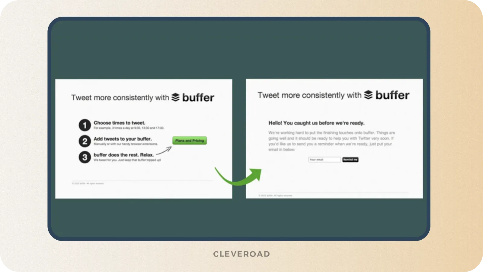 Example of MVP by Buffer