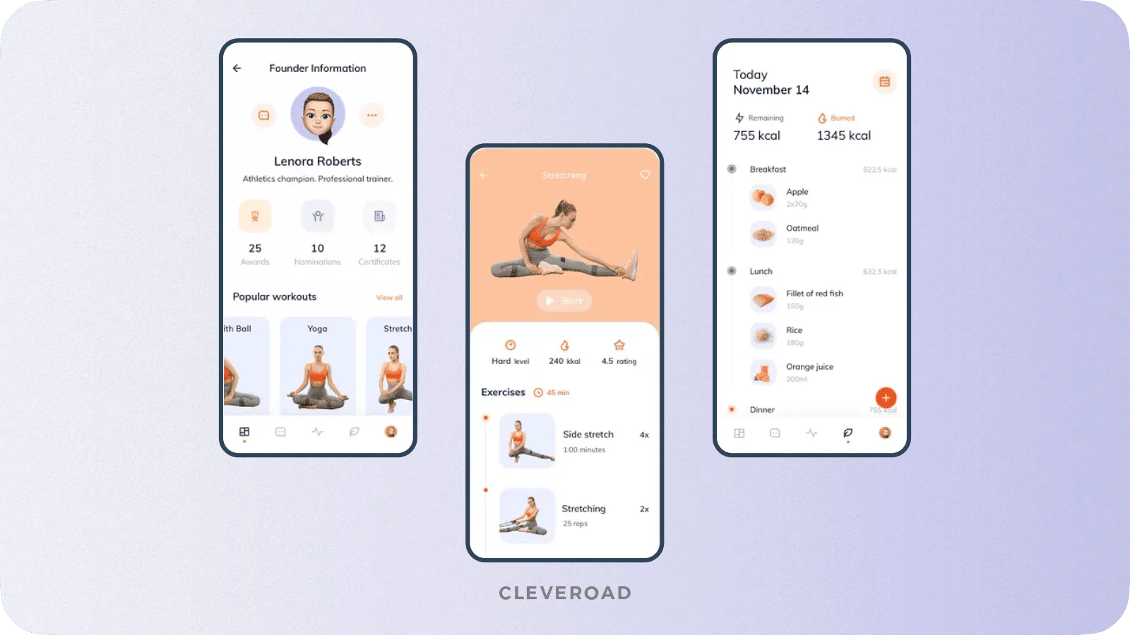 Fitness app design