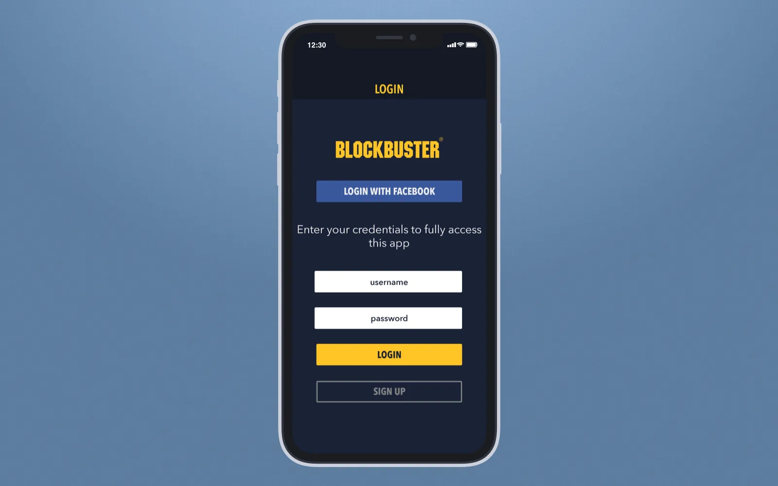 Social sign-in Blockbuster