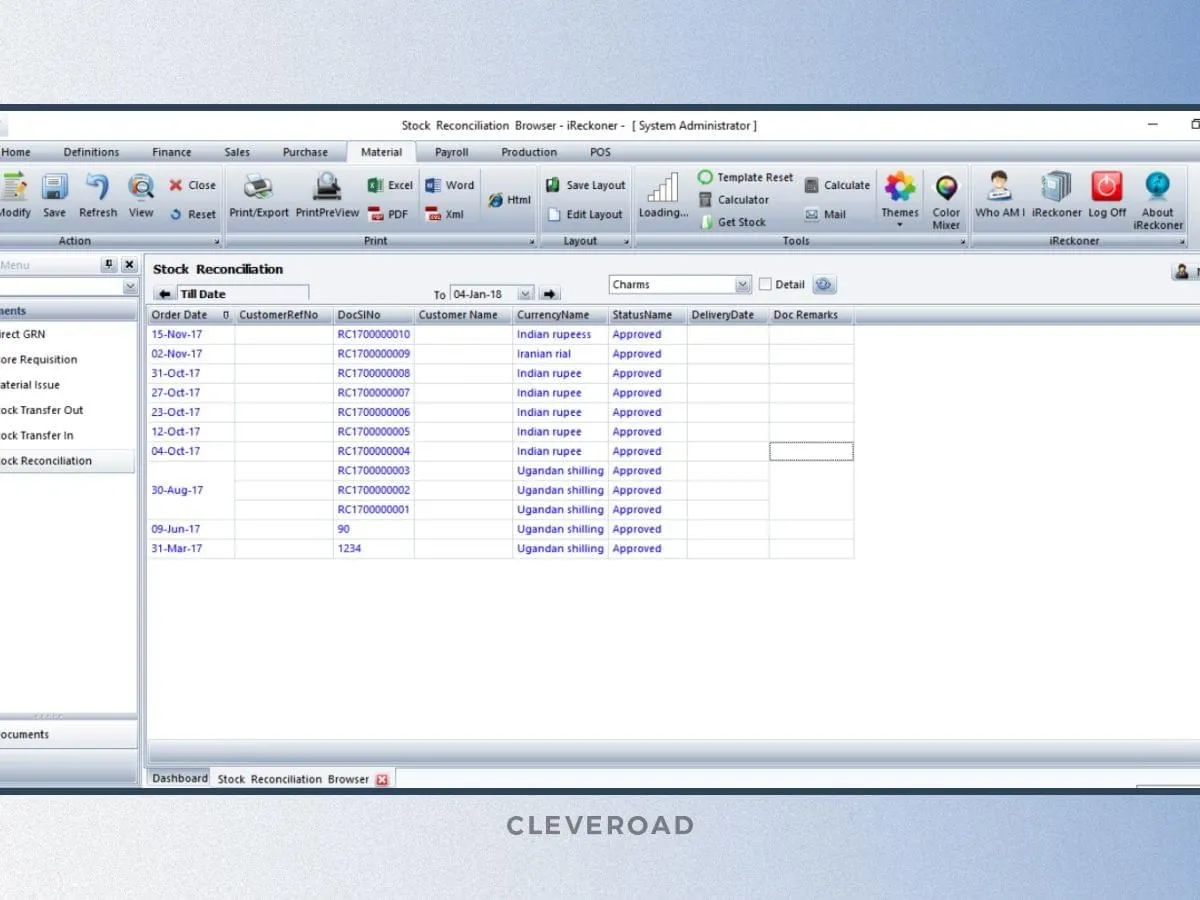 Stock reconciliation feature within building an inventory management system