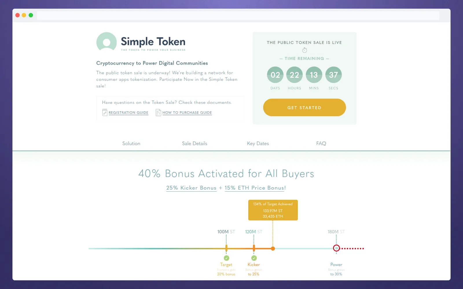 Token investment: Example of set goals